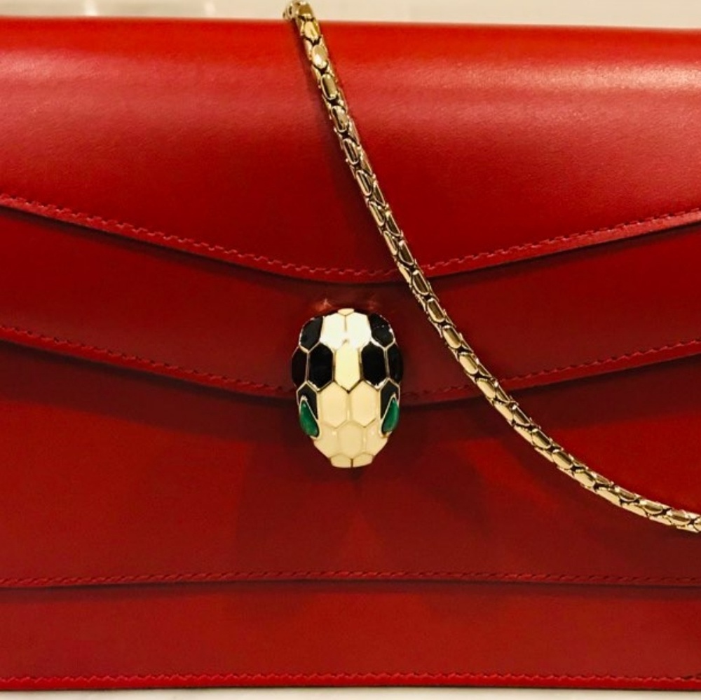 BVLGARI Dark cherry red crossbody handbag